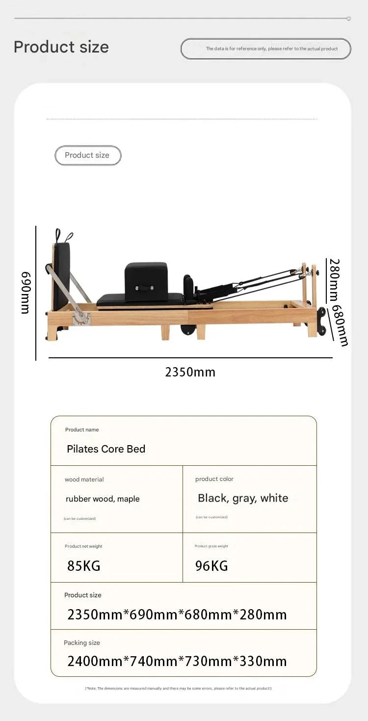 Pilates Ladder Barrel Wooden Sliding Yoga Training Bed for Fitness & Correction