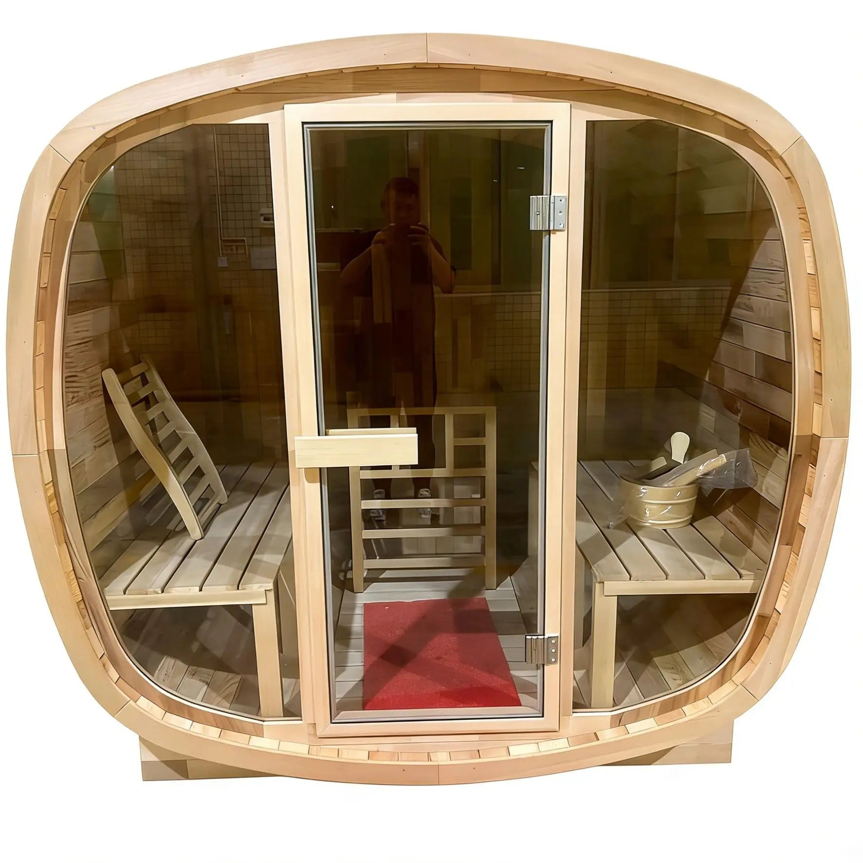 High-Quality Red Cedar Outdoor Sauna Room | 160020602000mm | Durable & Weather-Resistant Sauna for 4 People