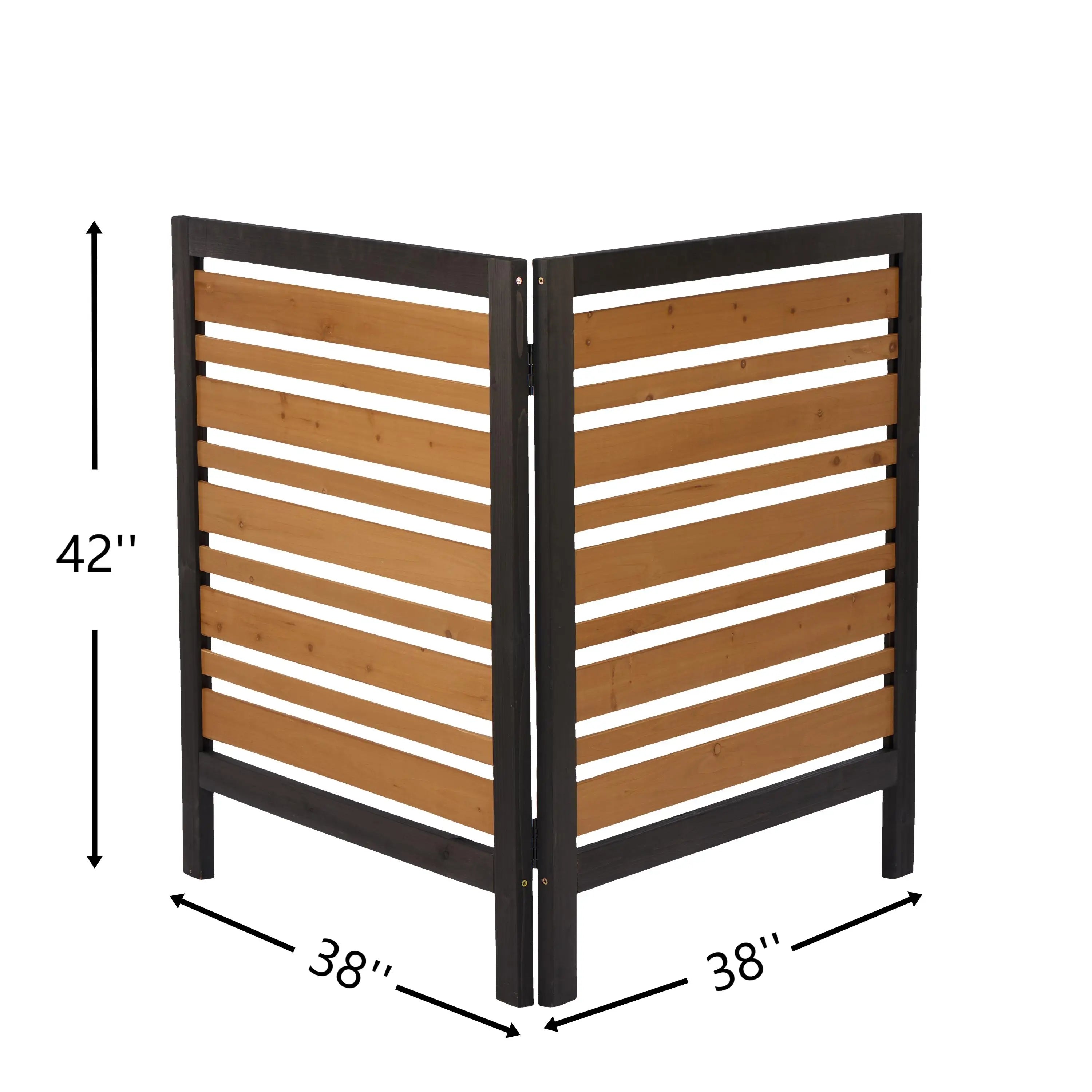 2-Panel Outdoor Air Conditioner Fence Screen, Outside Wood Privacy Fence, Backyard Garden Patio