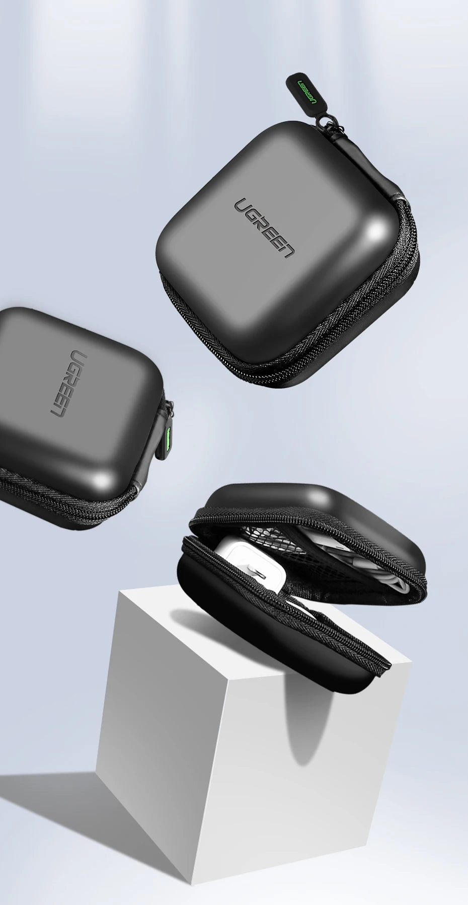 UGREEN Earphone Case Hard Headphone Bag For Airpods Earpods Sennheiser Ear Pads Wireless Bluetooth Earphone Accessories
