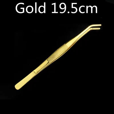 Stainless Steel Kitchen & Bar Tweezer Food Tongs Kitchen Cooking Medical Tweezer Copper/Gold/Black Plated Bar Tool