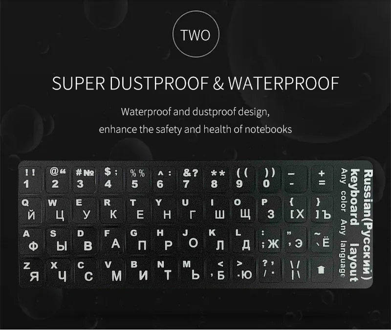 Russian French English Arabic Spanish Portuguese Hebrew Keyboard Stickers Letter Alphabet Layout Sticker For Laptop Desktop PC