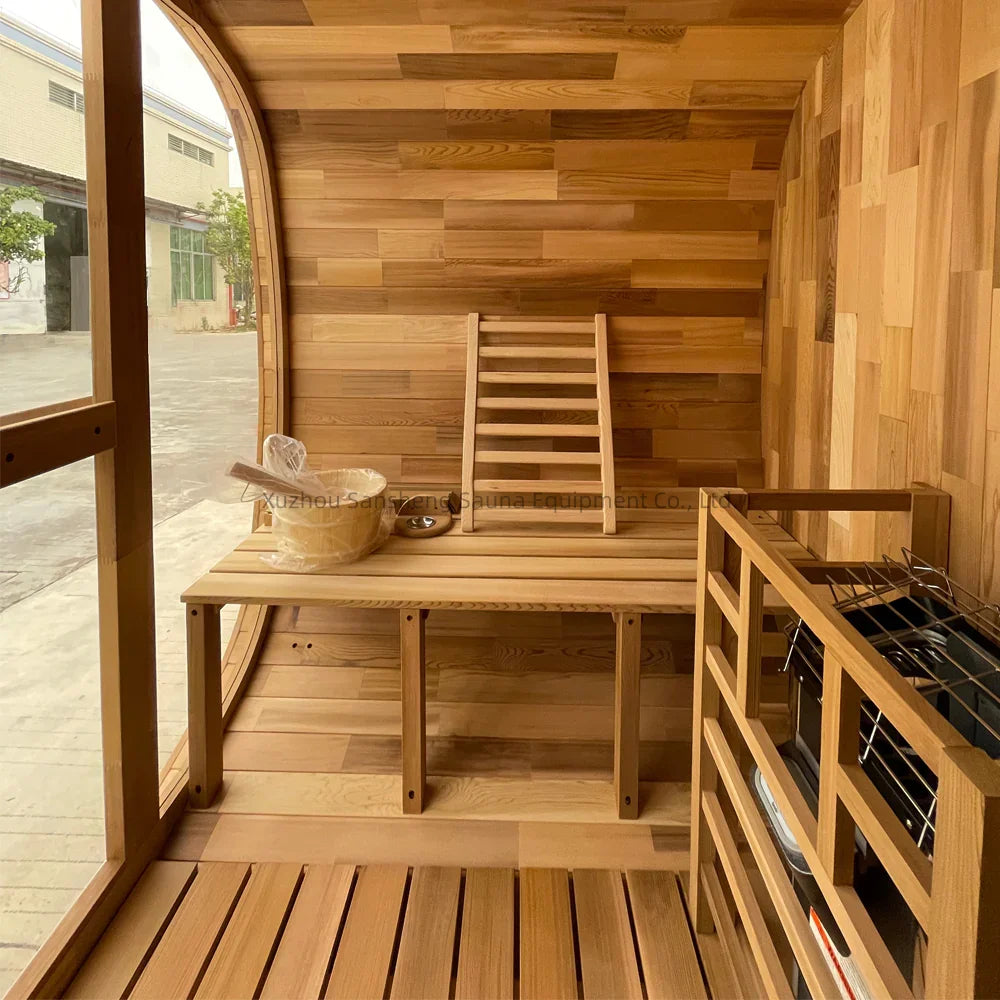 High-Quality Red Cedar Outdoor Sauna Room | 160020602000mm | Durable & Weather-Resistant Sauna for 4 People
