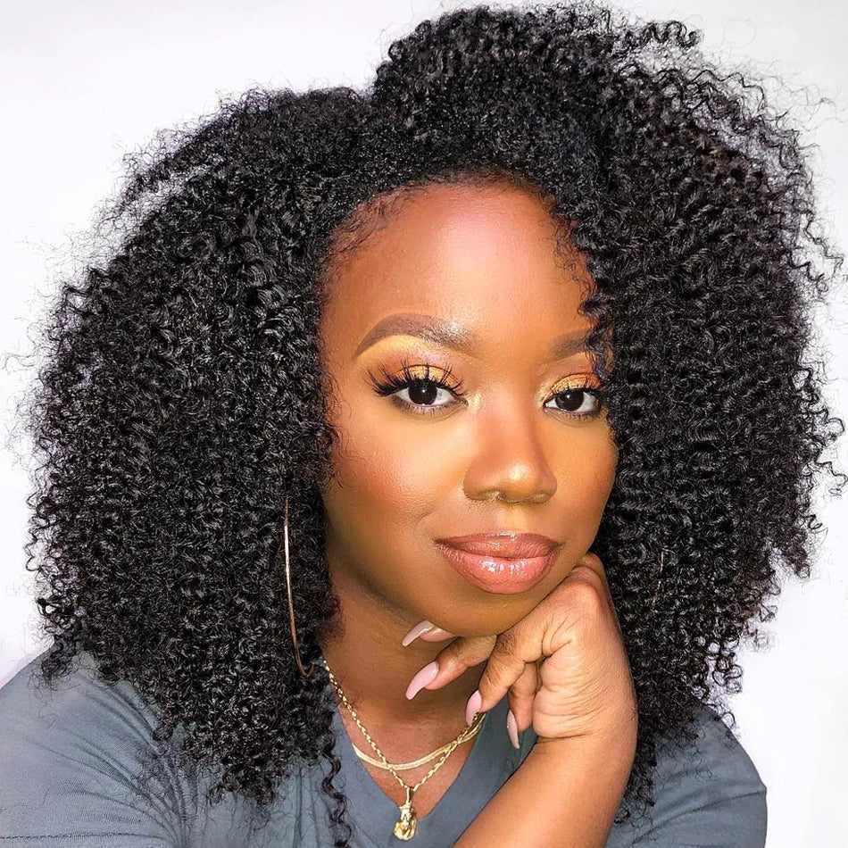 Mongolian Afro Kinky Curly Wig U Part Wig Human Hair For Black Women 180 Density Remy Hair Wig 30 Inch 4B 4C Easy Install
