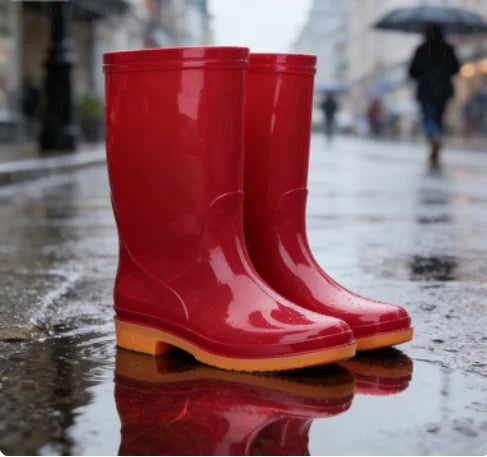 2027 NEW KJ Wholesale High Waterproof Anti-slip Pvc Outdoor Rain Boots Garden Kitchen Use Lining Cheap Adults Rain Shoes