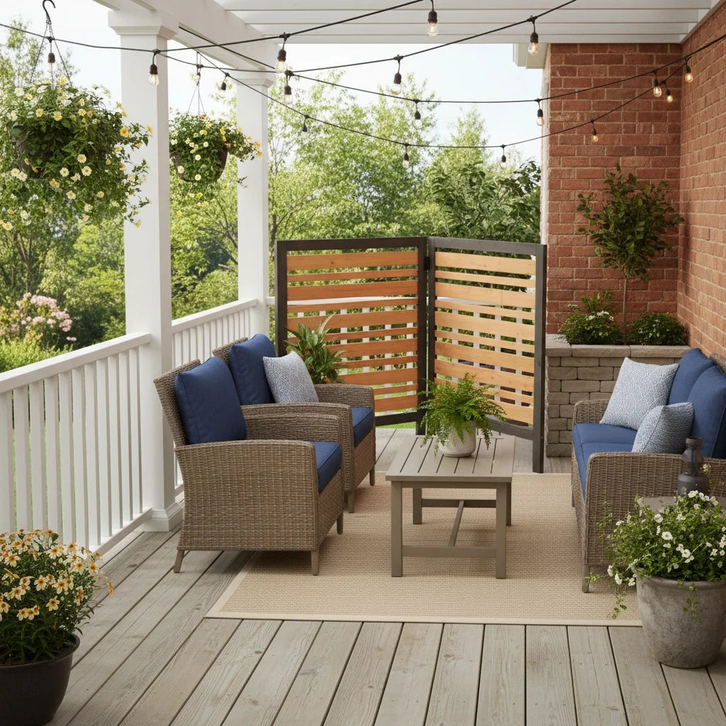 2-Panel Outdoor Air Conditioner Fence Screen, Outside Wood Privacy Fence, Backyard Garden Patio