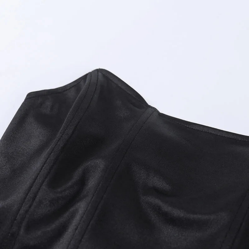 Sleeveless Off Shoulder Fashion Sexy Corset Crop Tops Vest Female Underwear Backless Bustier Top Solid
