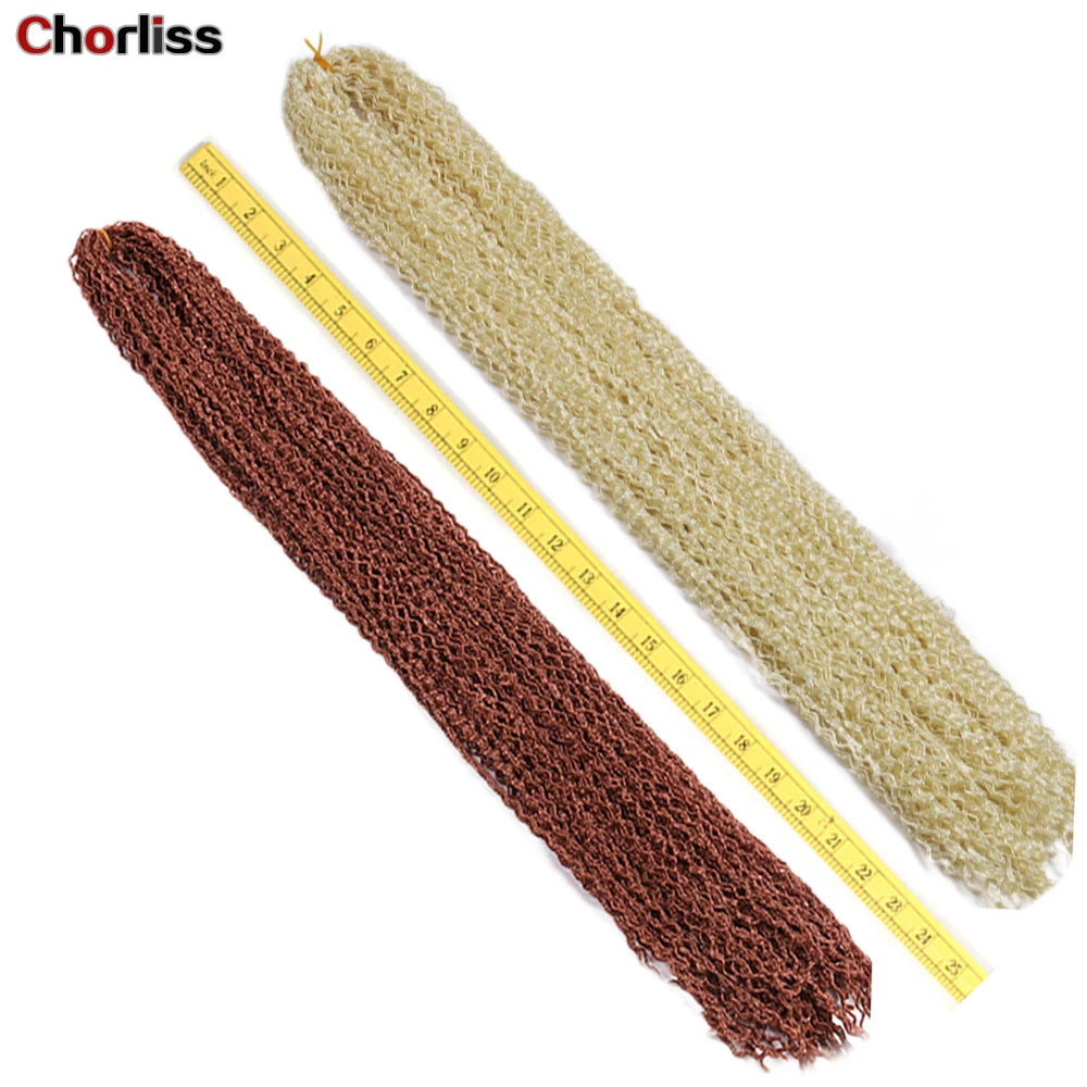 Zizi Deep Wave Crochet Hair Pink Ocean Wave 25 Inch Lightweight Synthetic Wear Braided Hair Extensions Chorliss