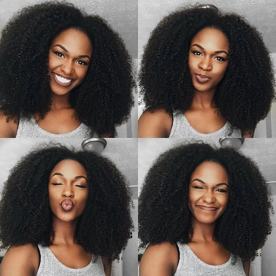 Mongolian Afro Kinky Curly Wig U Part Wig Human Hair For Black Women 180 Density Remy Hair Wig 30 Inch 4B 4C Easy Install