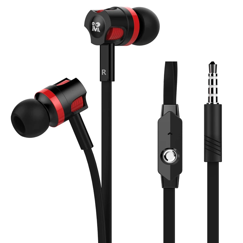 3.5mm Earphones Noodles Headsets Sport Earbuds with Microphone Headphones for Meizu Samsung Galaxy A50 for Huawei Honor
