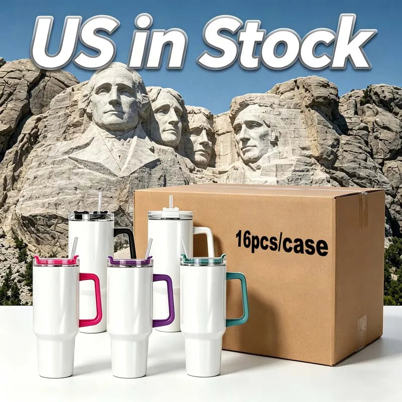 Us in Stock 40 OZ Sparkle Rhinestone Easy Clean Stainless Steel 40OZ Uv Dtf Cup Wraps for Home Office Outdoor Daily Use