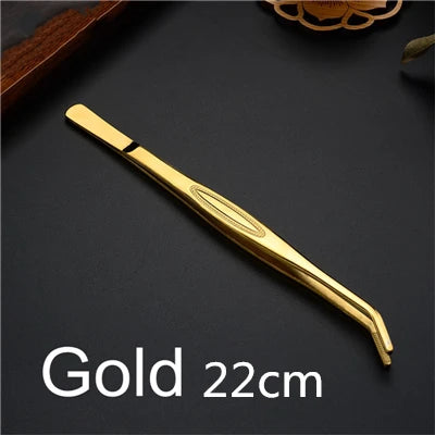 Stainless Steel Kitchen & Bar Tweezer Food Tongs Kitchen Cooking Medical Tweezer Copper/Gold/Black Plated Bar Tool