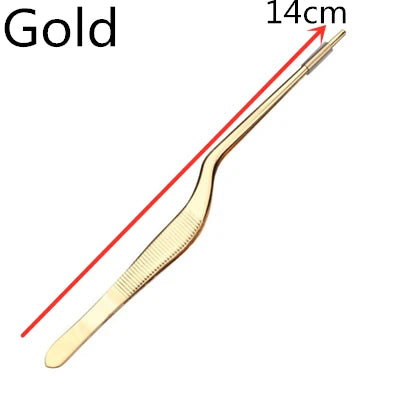 Stainless Steel Kitchen & Bar Tweezer Food Tongs Kitchen Cooking Medical Tweezer Copper/Gold/Black Plated Bar Tool