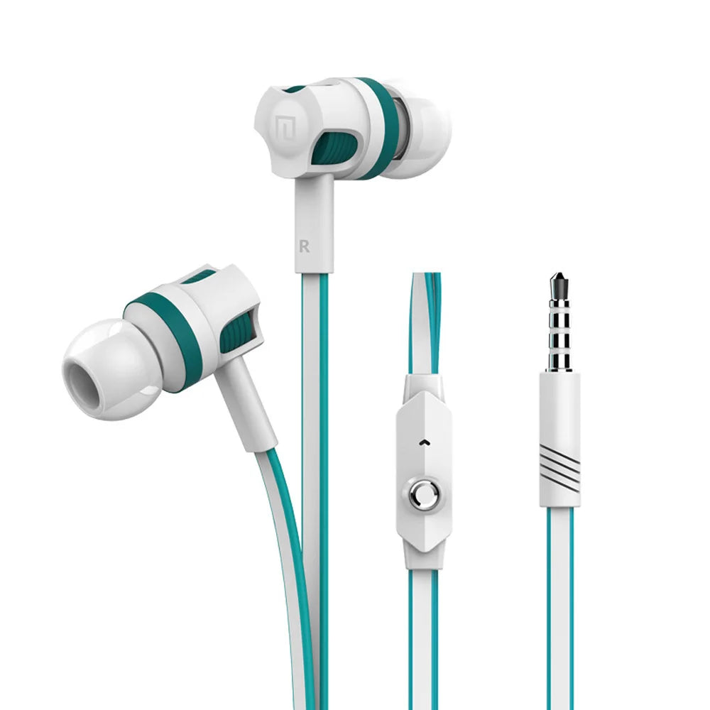 3.5mm Earphones Noodles Headsets Sport Earbuds with Microphone Headphones for Meizu Samsung Galaxy A50 for Huawei Honor