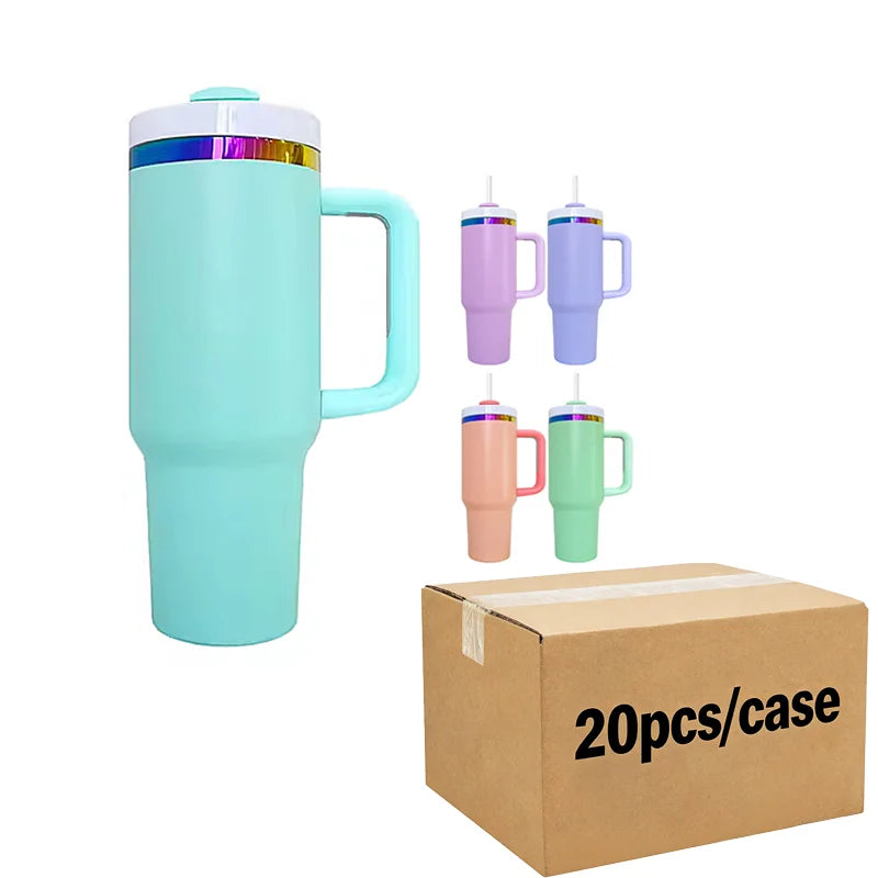 Us in Stock 40 OZ Sparkle Rhinestone Easy Clean Stainless Steel 40OZ Uv Dtf Cup Wraps for Home Office Outdoor Daily Use
