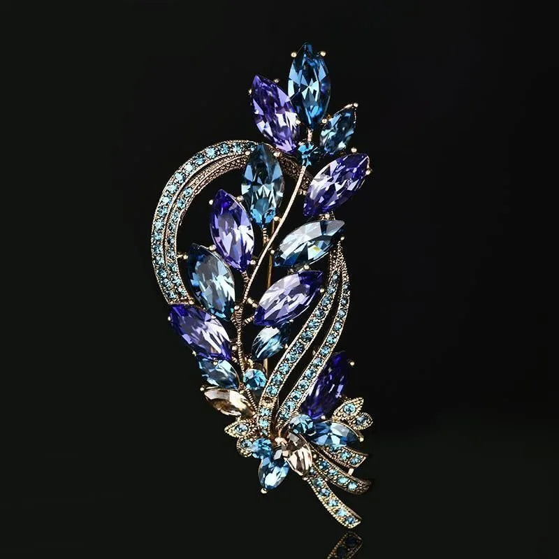 Brooch Ladies High-End Crystal Accessories Retro Atmosphere Suit Corsage Coat Brooch Birthday Gift