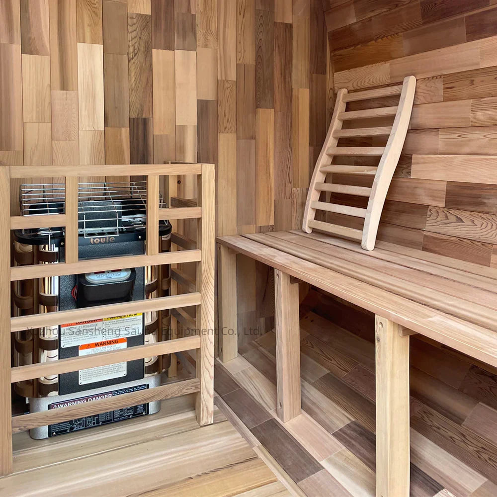 High-Quality Red Cedar Outdoor Sauna Room | 160020602000mm | Durable & Weather-Resistant Sauna for 4 People