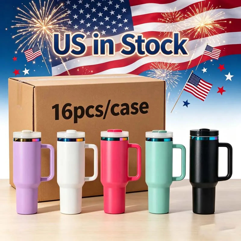 Us Warehouse 40 OZ Sparkle Rhinestone Rust Resistant Travel Mug Silicone Boots 40OZ Tumbler for Home Office Outdoor Daily Use