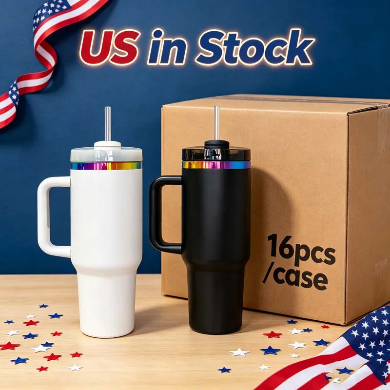 Us Warehouse 40 OZ Sparkle Rhinestone Rust Resistant Travel Mug Silicone Boots 40OZ Tumbler for Home Office Outdoor Daily Use