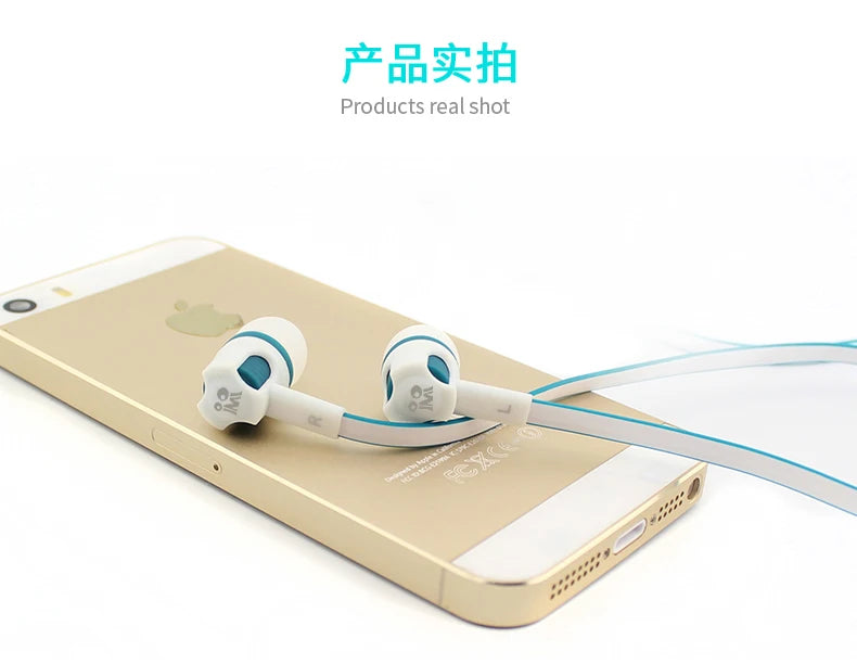 3.5mm Earphones Noodles Headsets Sport Earbuds with Microphone Headphones for Meizu Samsung Galaxy A50 for Huawei Honor