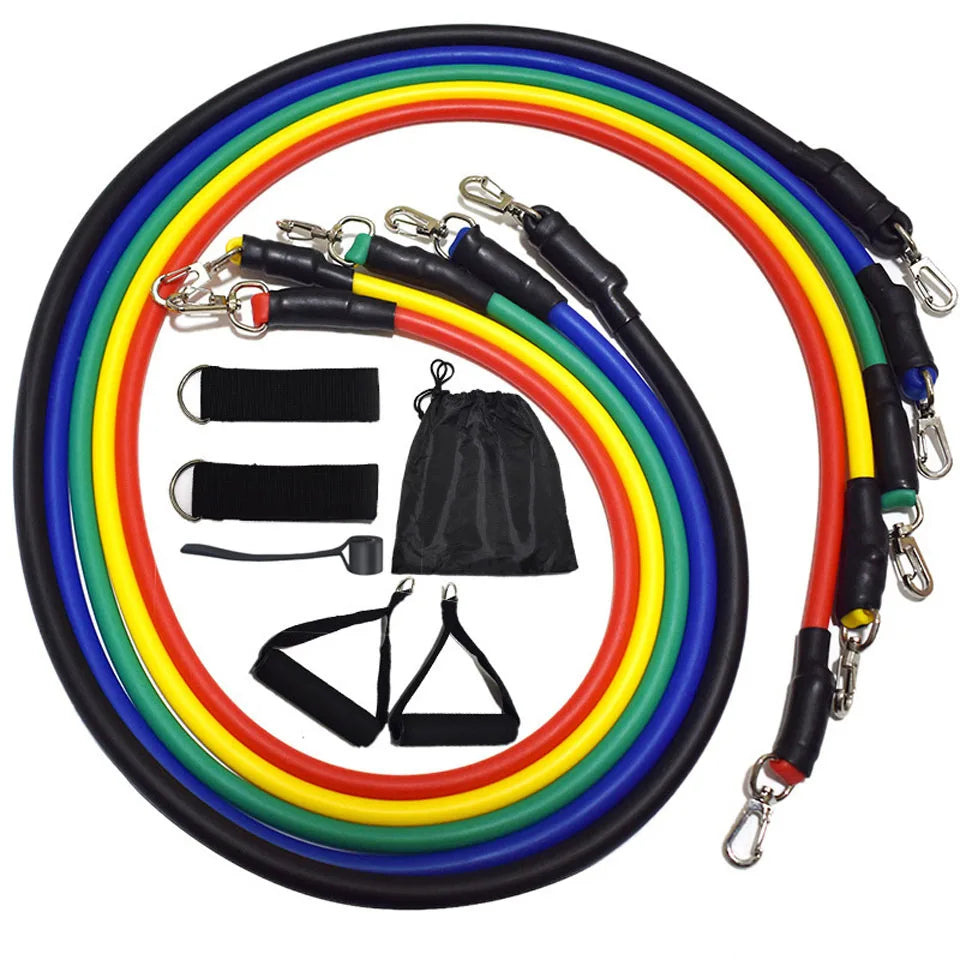 LOOGDEEL 11PCS/Set Resistance Bands Pedal Excercise Body Training Workout Women Men Fitness Yoga Pull Rope Exercises Latex Tubes