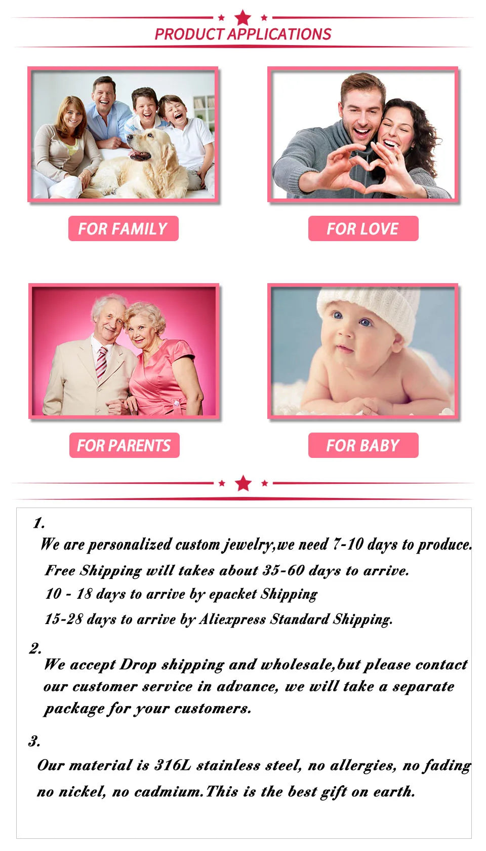 Custom Name Charms Necklace Gold Color Stainless Steel Box Chain Necklaces for Women Men Personalized Handmade Pendants Jewelry