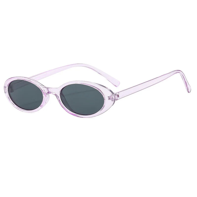 New Small Oval Sunglasses Women Men Trendy Vintage Hip Hop Cat Eye Sun Glasses Female Leopard Black Punk Eyewear UV400 Oculos