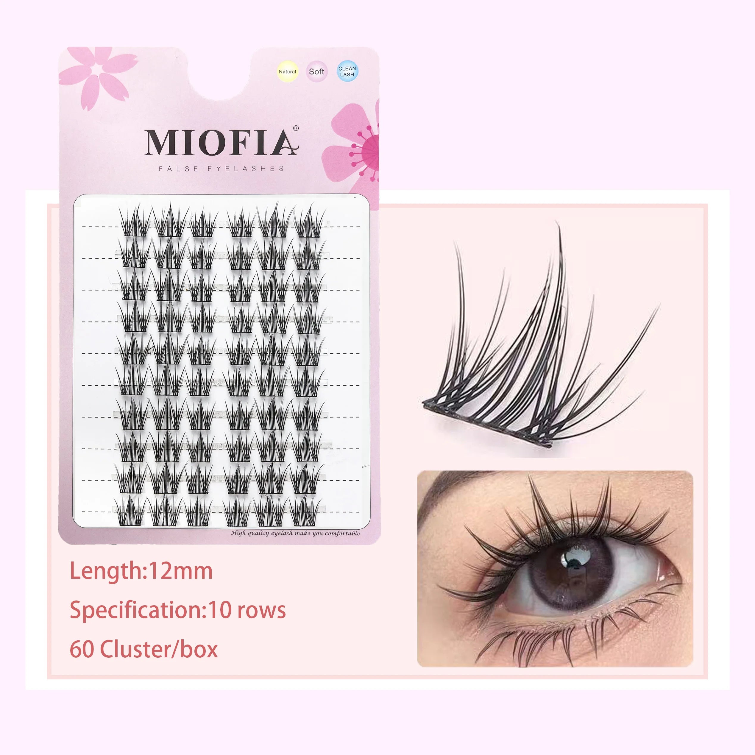 MIOFIA Manga False Eyelashes Korean Style Individual Lashes Cluster Soft and Light Anime Eyelashes DIY Eyelash Extension Makeup