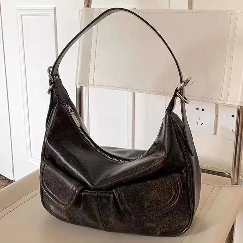 Women Crossbody Bag Luxury Designer Oblique Cross Single Shoulder bag Large Capacity Handbags Retro Matte PU Leather Hobos purse