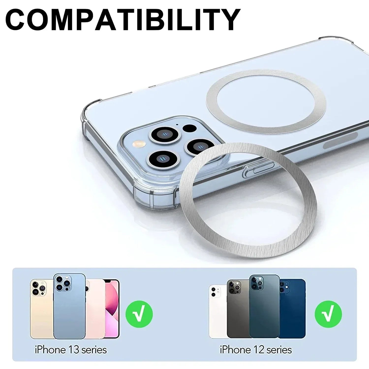 Universal Mobile Phone Metal Plate for Magsafe Stainless Steel Iron Sheet for Magnetic Holder Sticker Patch for iPhone 17 16 Pro