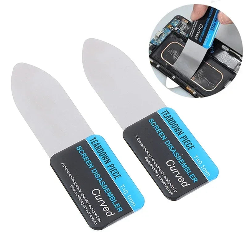 1 Piece Mobile Phone Curved LCD Screen Spudger Opening Pry Card Tools Ultra Thin Flexible Mobile Phone Disassemble Steel Metal