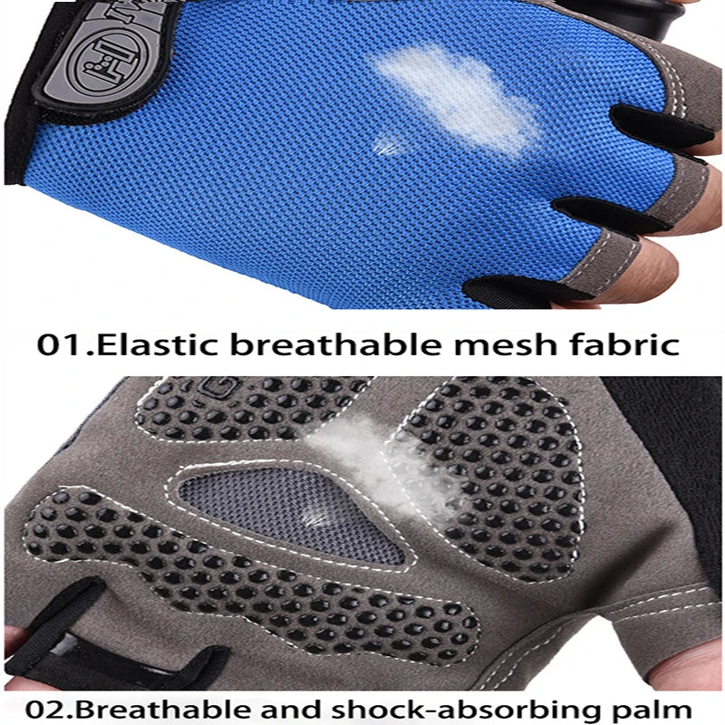 Fingerless Gym Gloves for Men Women Breathable Anti Slip Fitness Training Gloves for Bodybuilding Cycling Sports