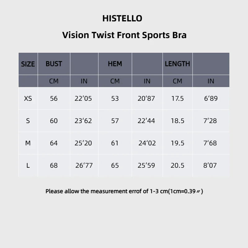 HISTELLO Vision Twist Front Backless Sports Bra Women High Support Breathable Soft Gym Workout Running Jogging Fitness Bra