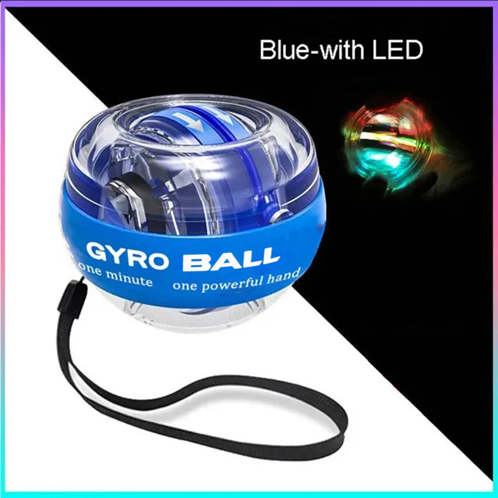 Self-Starting LED Gyro Ball Wrist Power Trainer Grip Strengthener Fitness Gyroscopic Ball for Arm Muscle Exercise Stress Relief