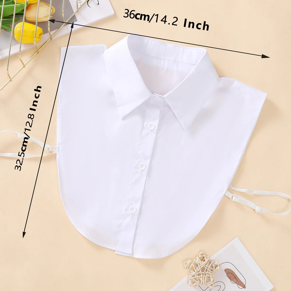 Women's Fashion Cotton Fake Collar, Simple Half Shirt Style Fake Collar, Versatile and Convenient Detachable Collar