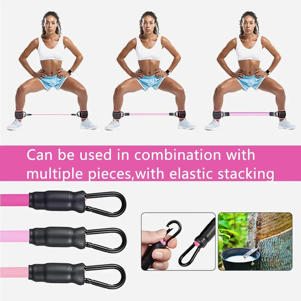 1/11pc TPE Resistance Band Set Fitness Band Pull Rope Elastic Training Band With Door Anchor Handles Carry Bag Legs Ankle Straps