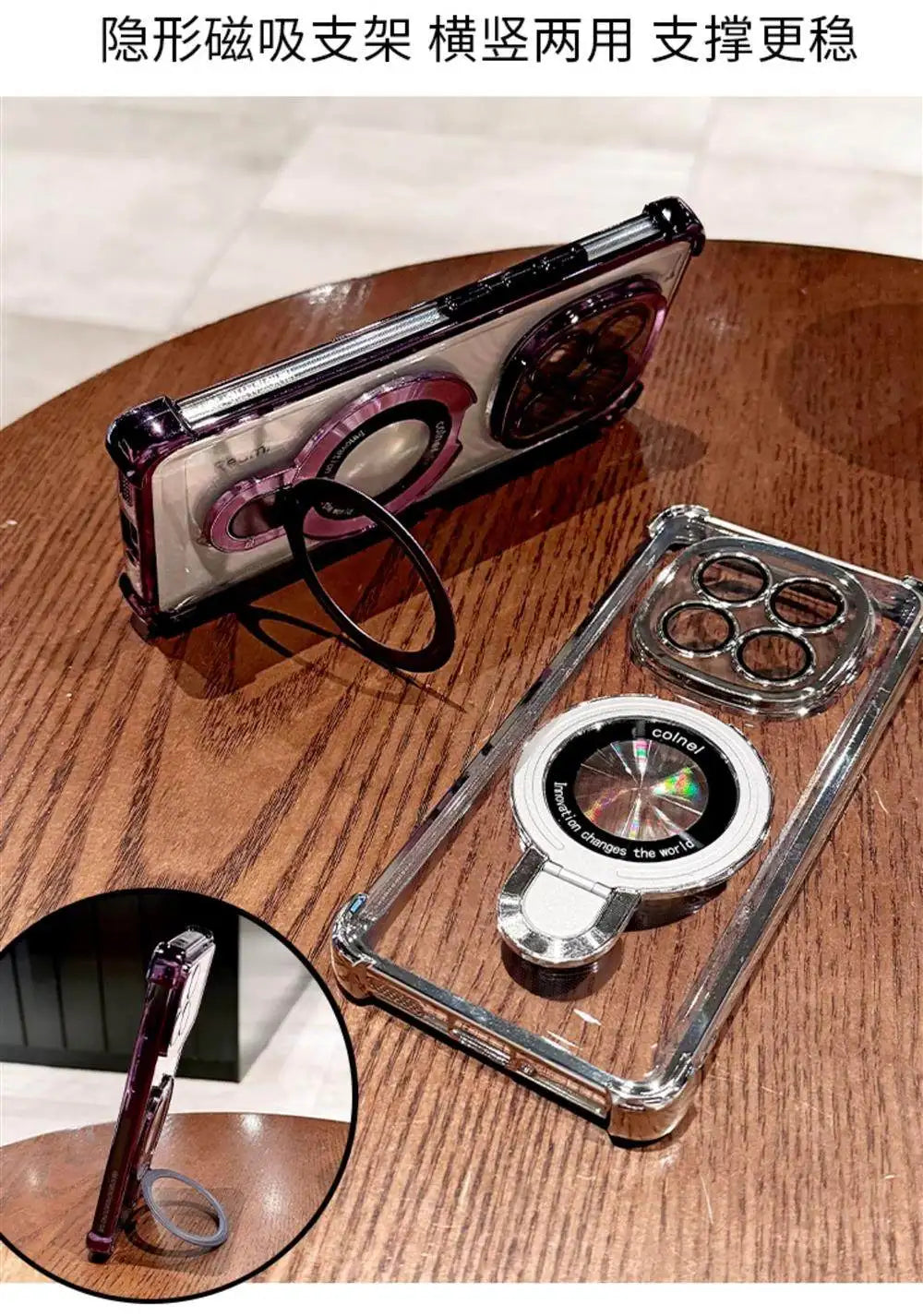 For Redmi Note 15 Pro and Note 15 Pro Plus Case Magnetic Holder Plating Airbag Transparent Camera Protection Shockproof Cover