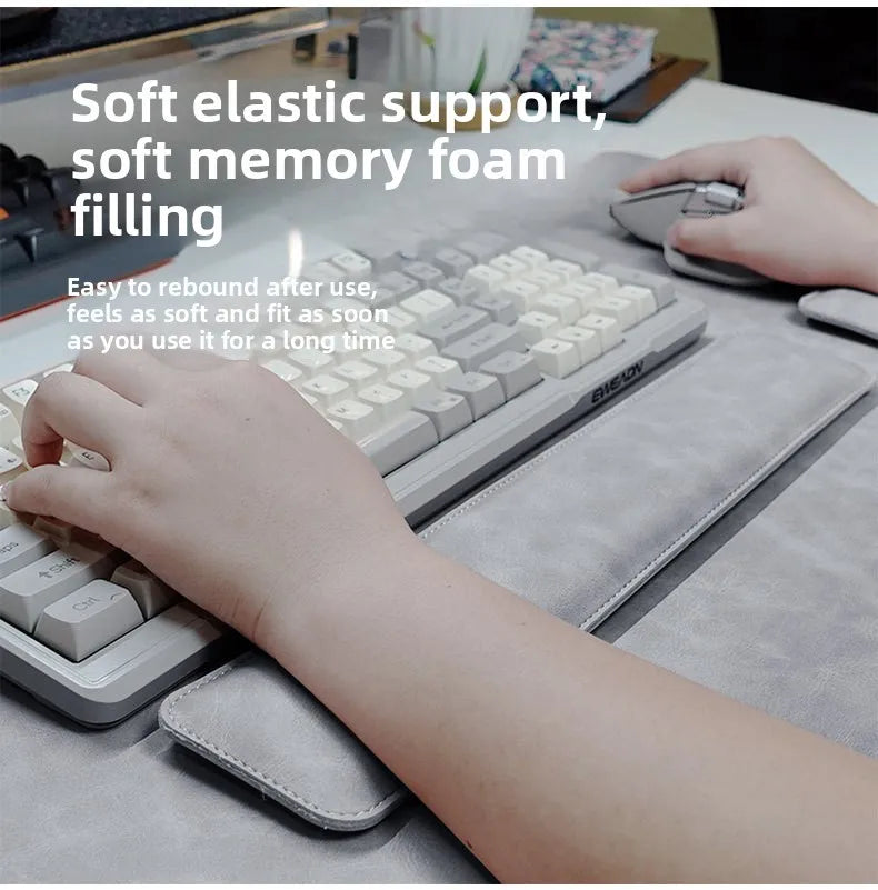 Wrist Pad Rest Keyboard Guard Three Pieces Desk Pad Waterproof PU Mouse Pad Large Mousepad Laptop Non-slip Desk Mat Mouse Mat