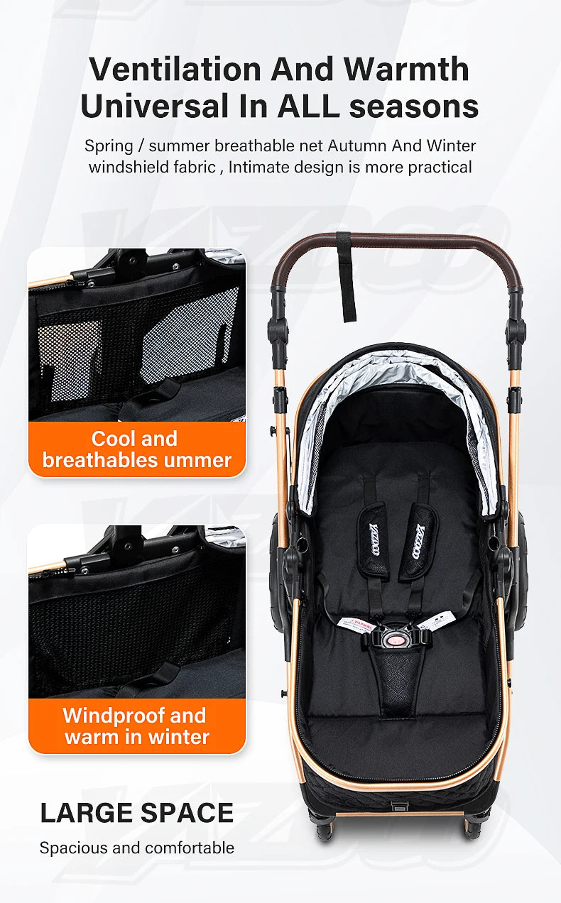 3-in-1 baby stroller travel system lightweight pram for newborns compact foldable Winter baby stroller baby buggy all-terrain