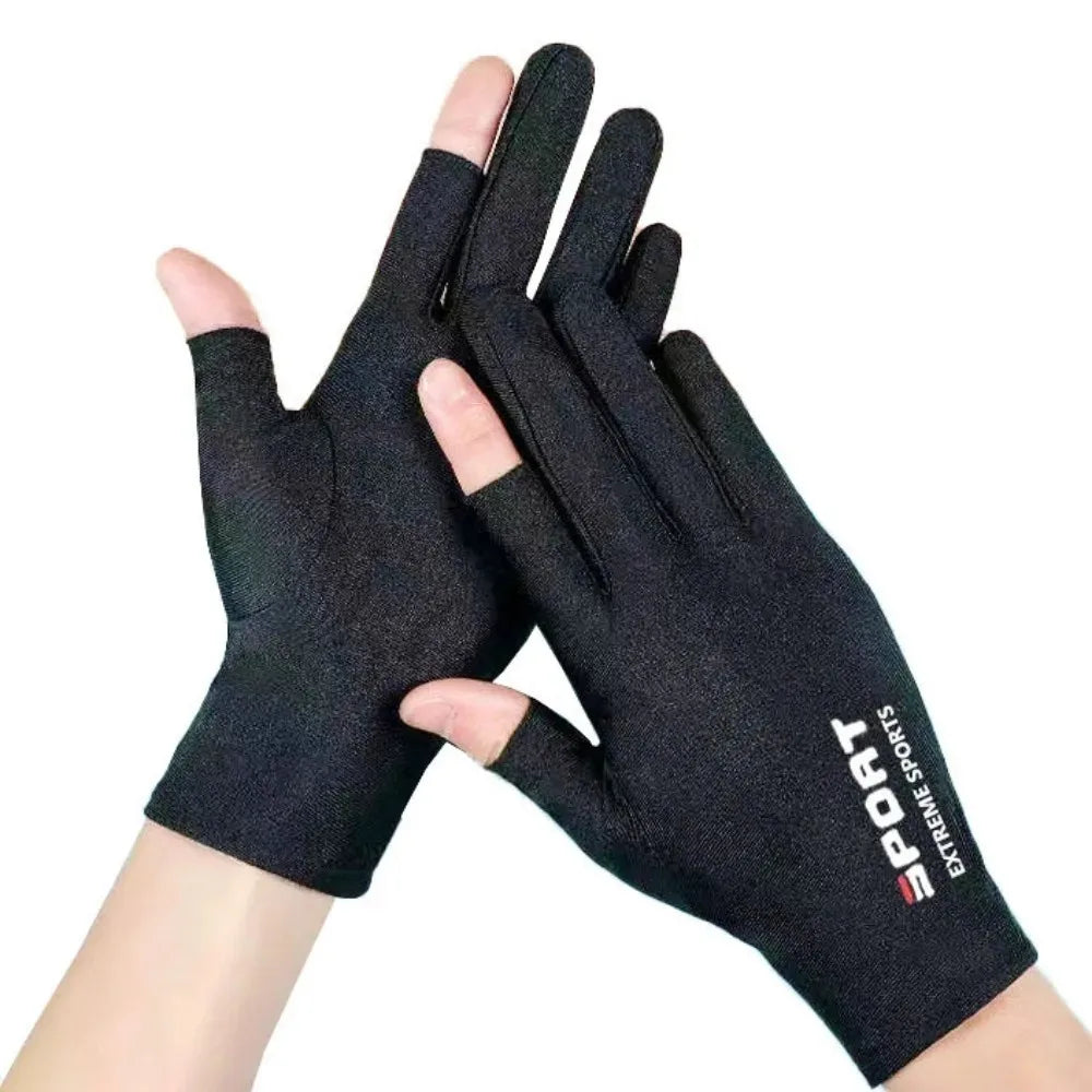 Ice Silk Halffinger Cycling Gloves for Men and Women Outdoor Sports Fitness Driving Fishing Highelastic Comfortable