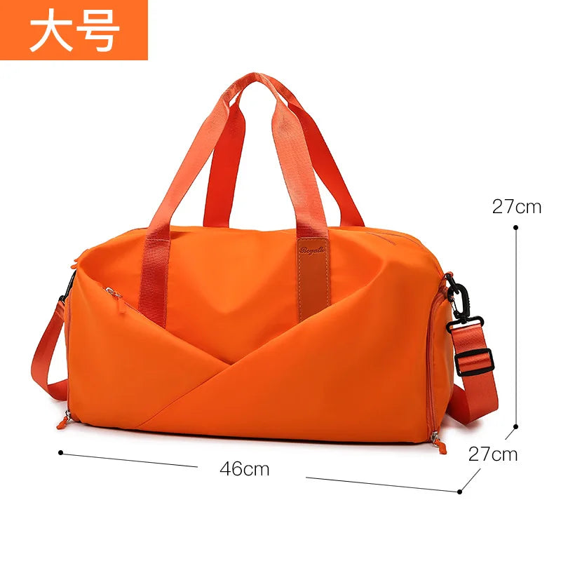 Large Capacity Fitness Bag Women's Handheld Oxford Cloth Yoga Sports Bag Fashionable Luggage Bag Wet And Dry Separation Can P...