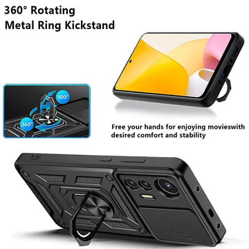Military Grade Armor Case For Mi Xiaomi 17 15 14 Ultra Pro 13T 13 Lite Max 5G Phone Magnetic Holder Ring Stand Protect Cover