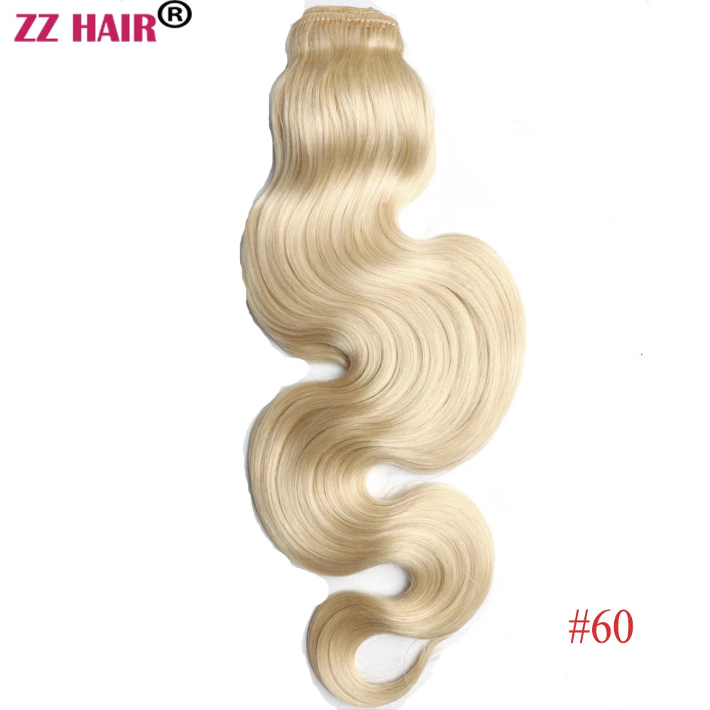 ZZHAIR Clips In 100% Brazilian Human Remy Hair Extensions 16"-28" Hair One Piece Set 5 Clip-in 100g-200g Natural Body Wavy