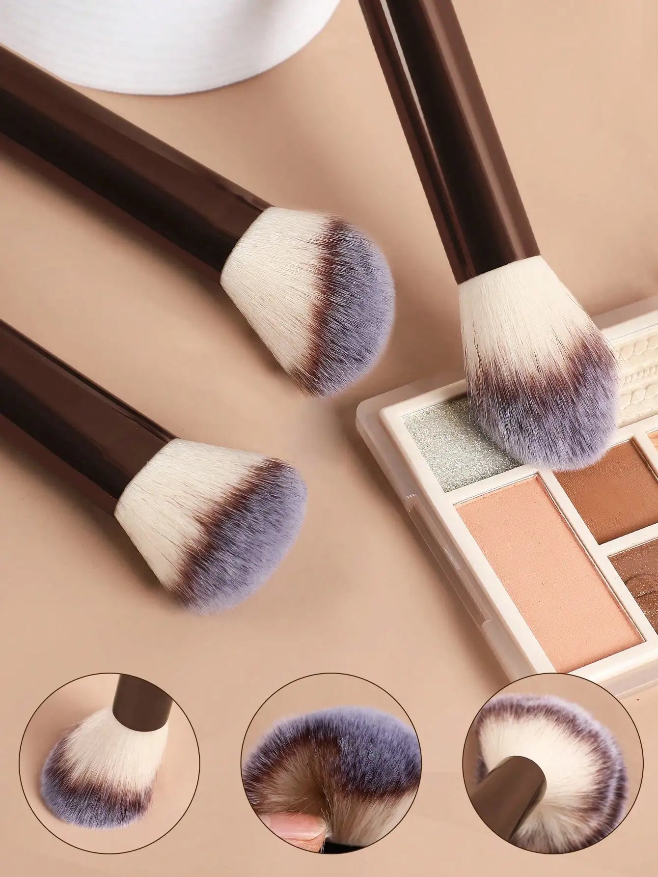3pcs Makeup Brush Set, Including Angled Eyeliner Brush, Eyebrow Brush, And Ultra-Fine Eyeshadow Brush, Makeup Brush Set, Makeup Brush Kit, Makeup Brush Set, Full Makeup Brushes, Makeup Brush Set, Complete Makeup Tools, Makeup