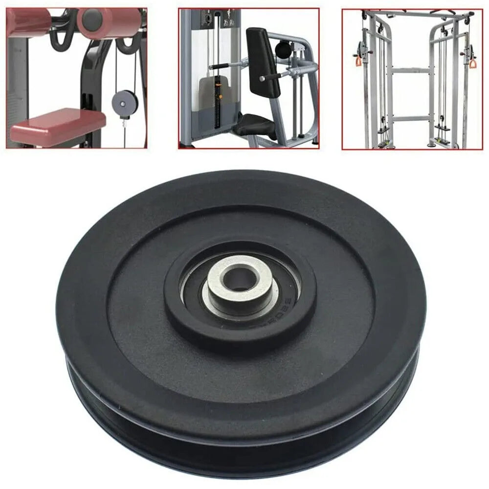 Fitness Equipment Parts Pulley Wheel Cable Machine Part Black Nylon Pulley Good Wear Resistance Light Weight Nylon Bearing