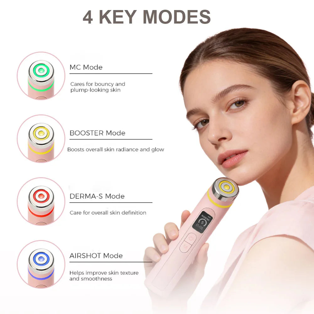 Multi Functional Four-Color Beauty Device, With 4 Modes Enhanced Absorption, Radiance, Elasticity, Facial Contouring,with 4 Mod