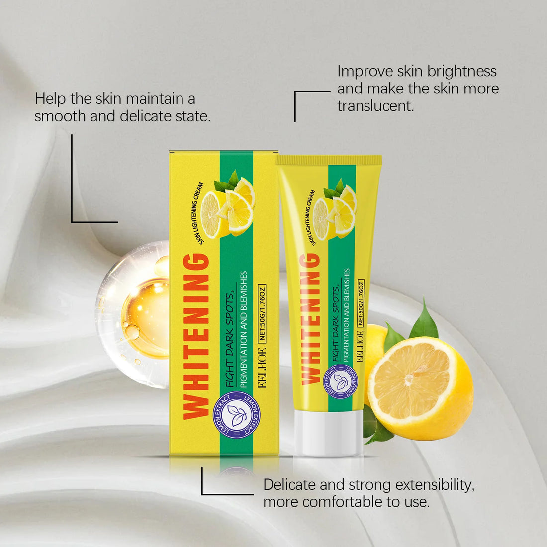 Eelhoe Fresh Lemon Skin Moisturizing Lotion Improve Elasticity Reduce Sagging Keep Brighten Hydrating Dry Body Nourishing Cream