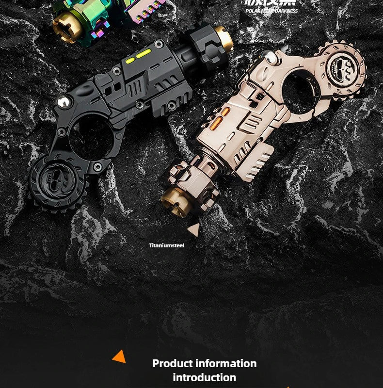 Alloy Launcher Shell-Ejecting Toy Gun Set Portable Stress Relief Sensory Fidget Toy Finger Spinning Top Desk Gadget Boys Gift