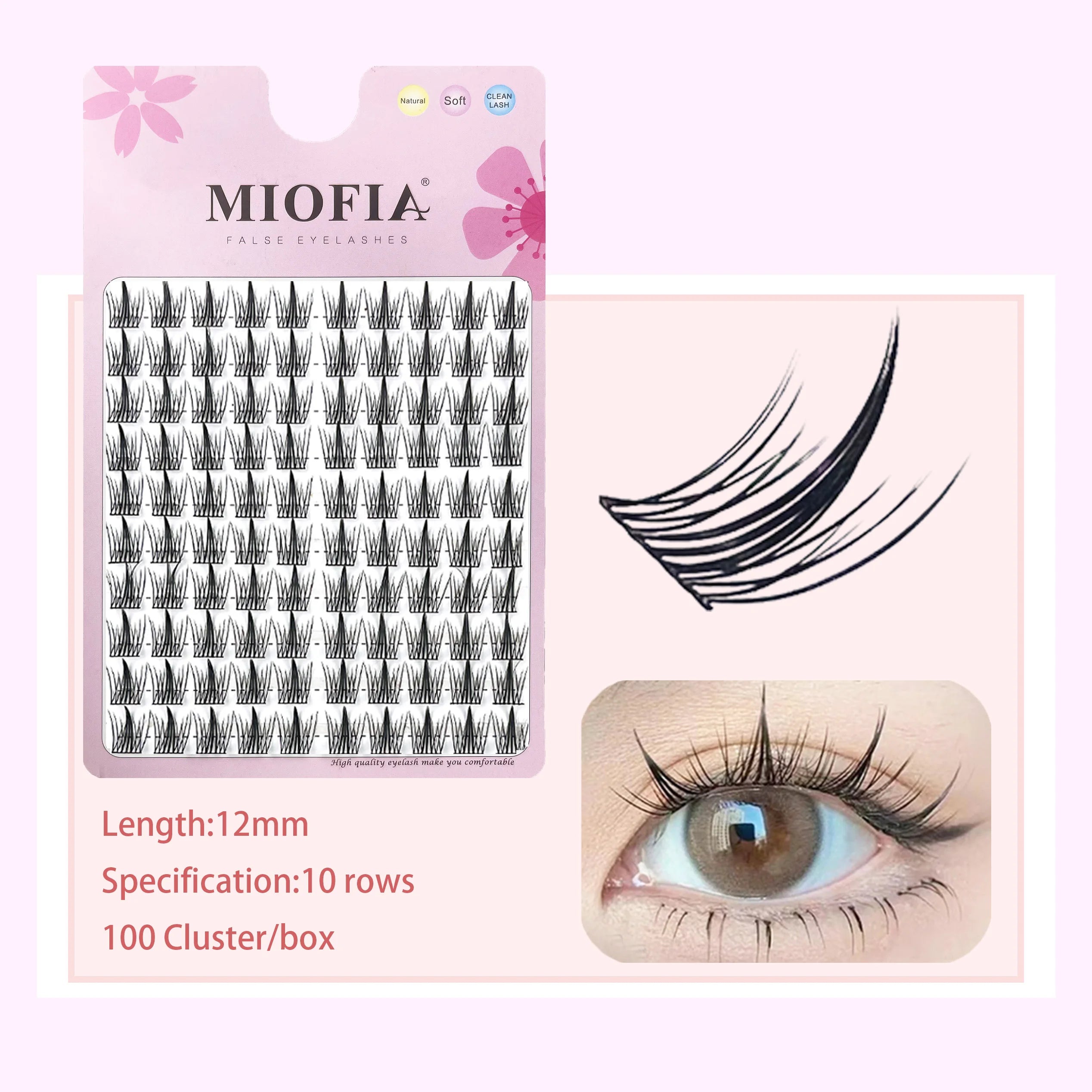 MIOFIA Manga False Eyelashes Korean Style Individual Lashes Cluster Soft and Light Anime Eyelashes DIY Eyelash Extension Makeup