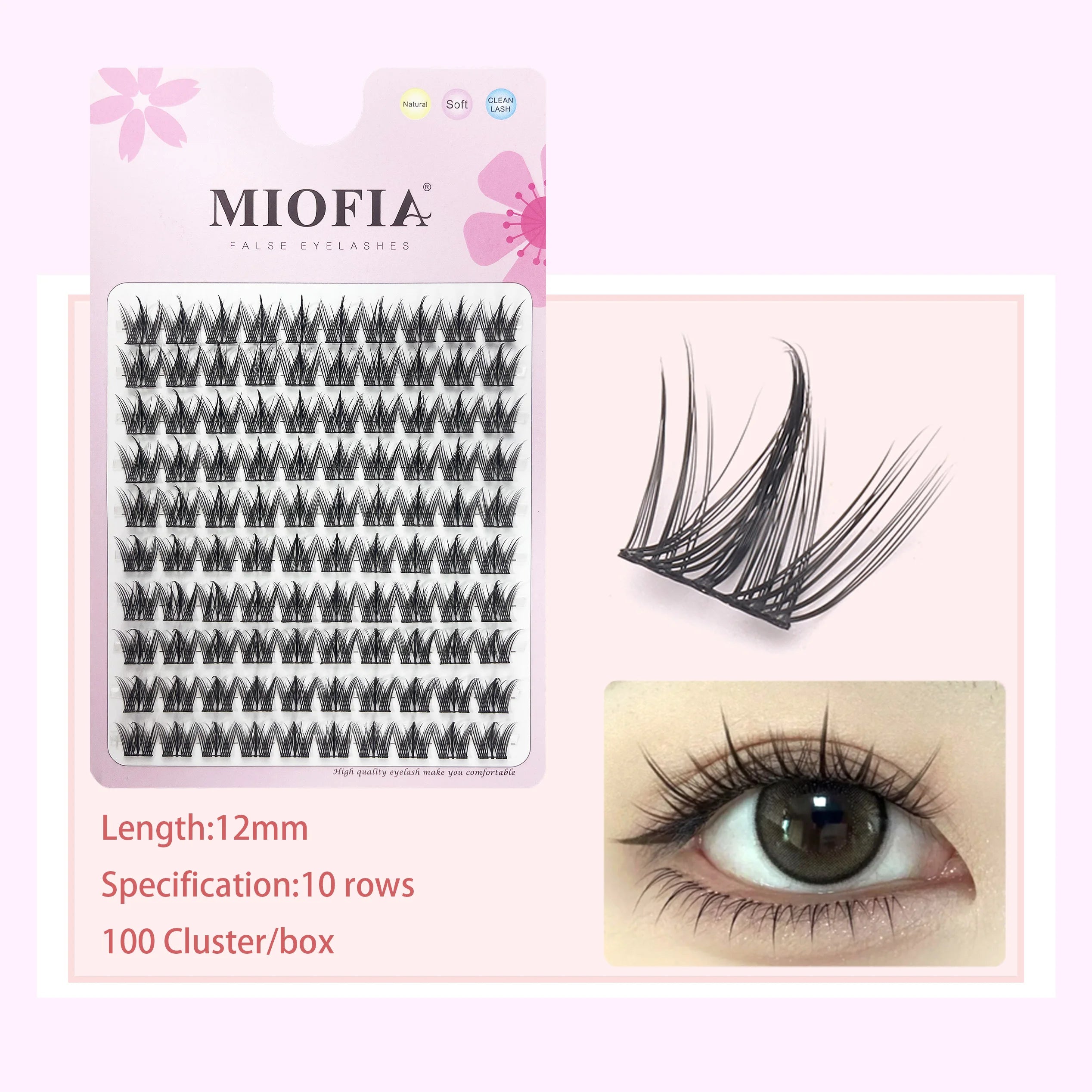 MIOFIA Manga False Eyelashes Korean Style Individual Lashes Cluster Soft and Light Anime Eyelashes DIY Eyelash Extension Makeup